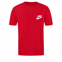 T-SHIRT 100% ΒΑΜΒΑΚΙ ΜΕ LOGO - ΚΟΚΚΙΝΟ- NIKE ΜΙΚΡΟ